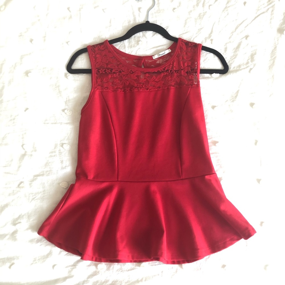 Papaya Peplum Top